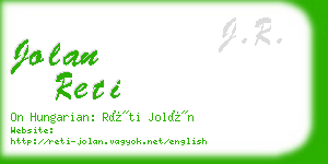 jolan reti business card